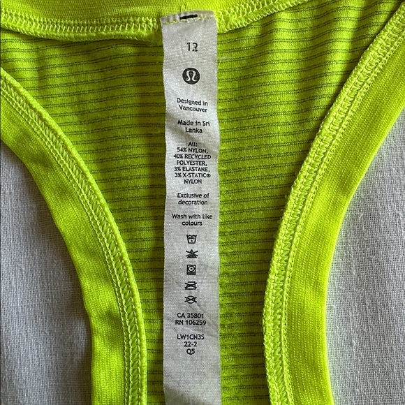 Neon Yellow Racerback Performance Tank Top - Picture 8 of 9